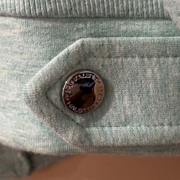 H BY HALSTON French Terry Moto Jacket Aqua Mint Green Women’s Size 16 - Picture 6 of 8